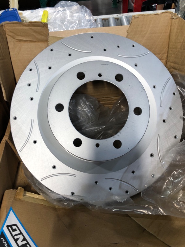 Photo 2 of MERXENG Front Brake Rotors and pads kit, Drilled and Slotted Rotors Replacement for 2010-2019 GX460, 2010-2020 4RUNNER MER0643