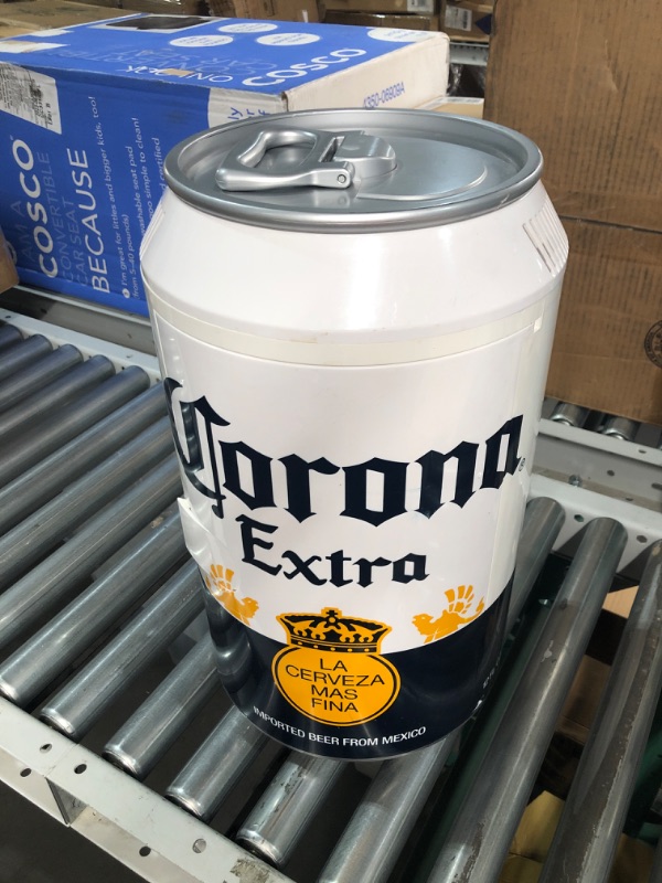 Photo 2 of ***READ NOTES***Koolatron Corona 12 Can Portable Mini Fridge w/ 12V DC and 110V AC Cords, 10L (10.6 qt) Beer-Can Shaped Personal Cooler, White
