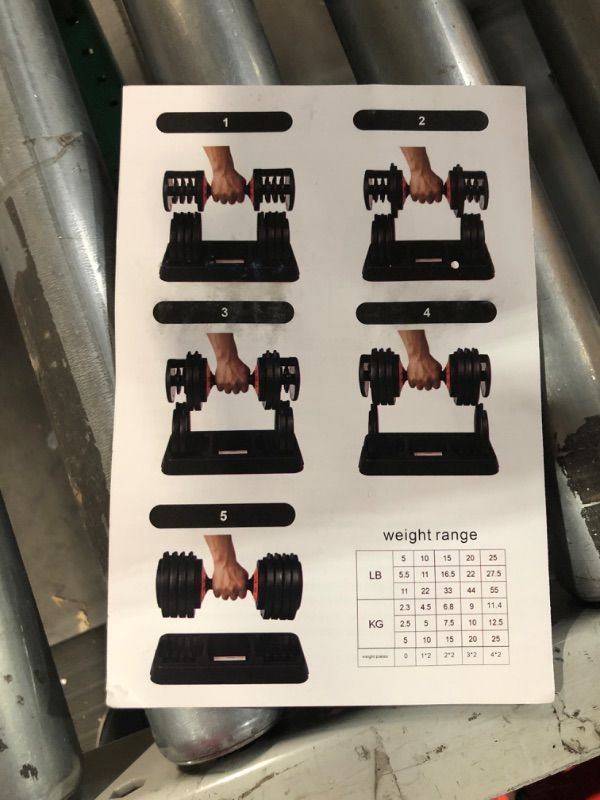 Photo 2 of ***READ NOTES***Adjustable Dumbbells 25/55LB Single Dumbbell Weights, 5 in 1 Free Weights Dumbbell with Anti-Slip Metal Handle - ***1pc***