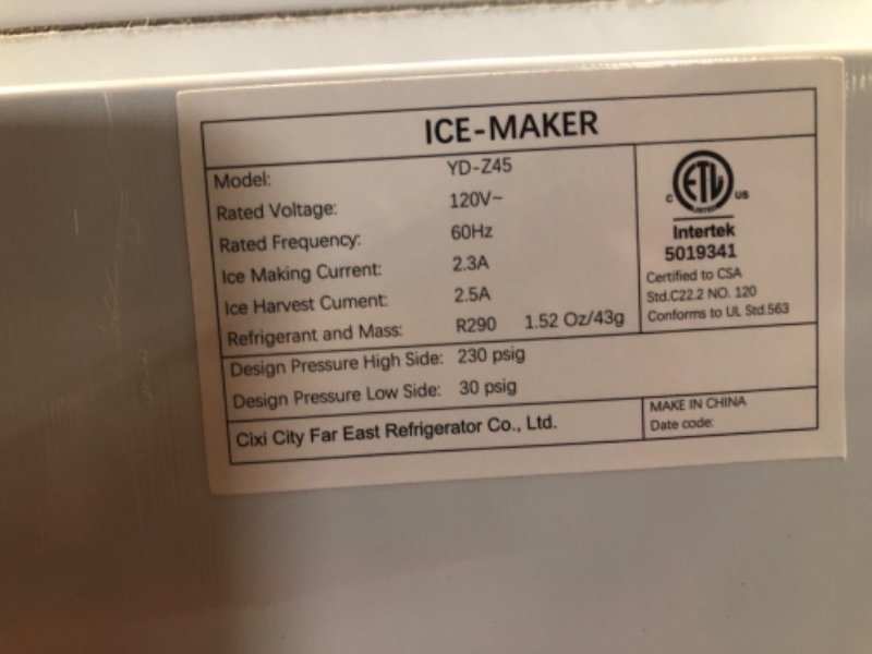 Photo 4 of Commercial Ice Maker Machine 130LBS/24H with 35LBS Storage Bin, Stainless steel