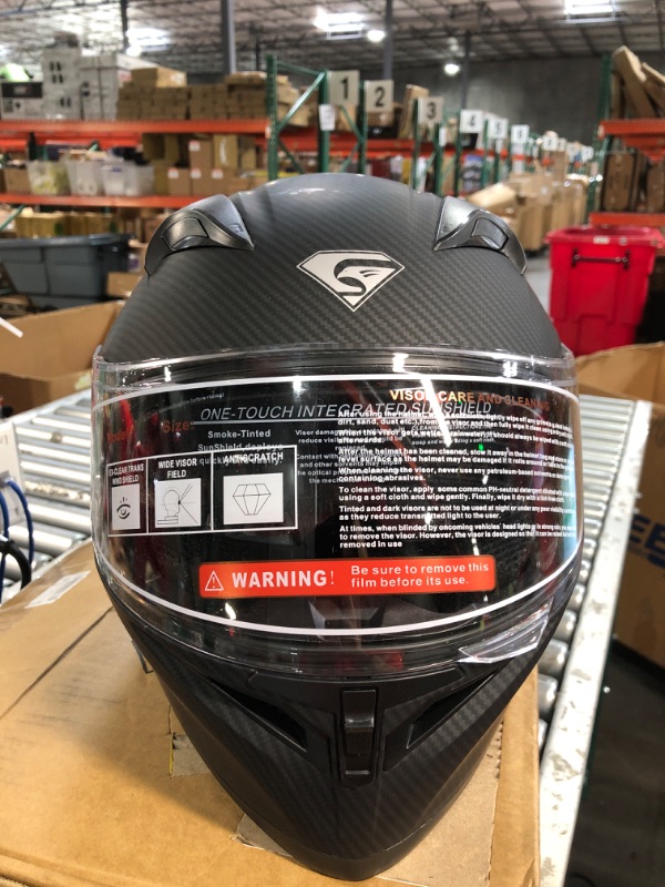 Photo 2 of *USED* SOME MARKS* KYPARA Full Face Motorcycle Helmet with Internal Tinted Visor & DOT Approved for Moped ATV Cruiser Scooter Matt Black X-Large