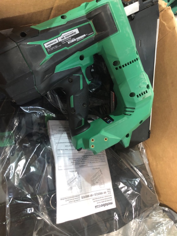 Photo 2 of * missing battery * see all images *
Metabo HPT Cordless Framing Nailer Kit, 18V, Brushless Motor, 2" Up To 3-1/2" Framing Nails, Compact 3.0 Ah Lithium Ion Battery,