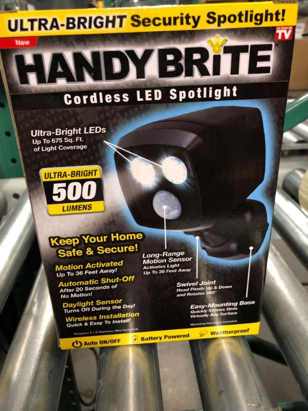 Photo 4 of Bundle of 4 Ontel Handy Brite Ultra-Bright Cordless LED Security Spotlight, 500 Lumens,