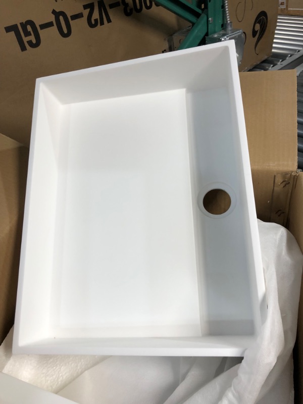 Photo 4 of *Stock Photo For Reference* Vessel Sink Rectangular - Lordear 16"x12" Rectangle Bathroom Sink Pure White 