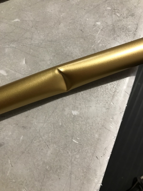 Photo 2 of * item used * damaged * see images *
Meriville 1-Inch Diameter Single Window Treatment Curtain Rod, Vico End Cap Finial (48"-84", Royal Gold with Gold finial) 