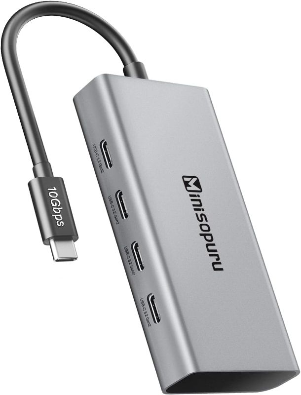 Photo 1 of Minisopuru USB Hub – USB C Hub for Laptop, USB C to USB C Hub 10Gbps, Aluminum USB Splitter, USB C Multiport Adapter for MacBook Pro M1 Pro & Max 2021, 2020 MacBook Air/Pro, 2021 iPad Pro.
