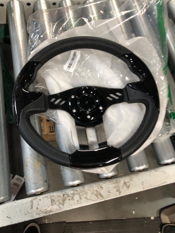 Photo 2 of EZGO Steering Wheel Fit Club Car EZGO Yamaha Universal Golf Cart Steering Wheel Club Car DS and Precedent (Black Steering Wheel) Black Steering Wheel Style 1