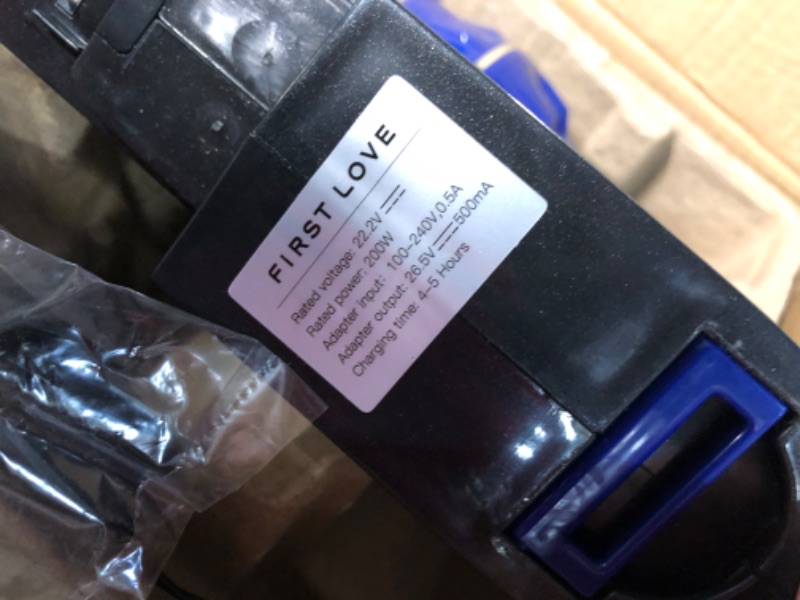 Photo 5 of * item used * does not work very well * sold for parts or repair 
FirstLove Cordless Vacuum Cleaner Blue