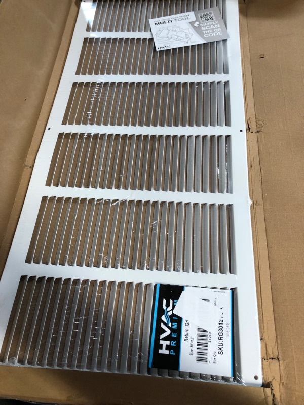 Photo 2 of *NEW*30"w X 12"h Steel Return Air Grilles -  White [Outer Dimensions: 31.75"w X 13.75"h] 