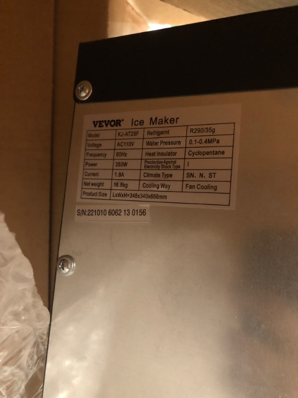 Photo 4 of **FOR PARTS ONLY**  VEVOR 110V Countertop Ice Maker