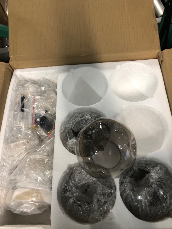 Photo 1 of [Notes] FGSADI Modern Semi Flush Mount Ceiling Light Fixture, 6-Light Sputnik Gold Chandelier with Glass Globe, 