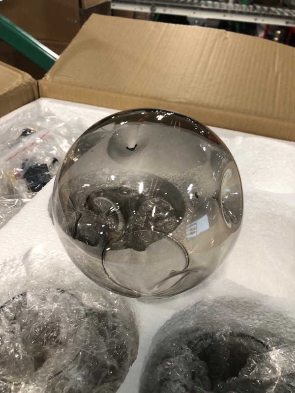 Photo 2 of [Notes] FGSADI Modern Semi Flush Mount Ceiling Light Fixture, 6-Light Sputnik Gold Chandelier with Glass Globe, 