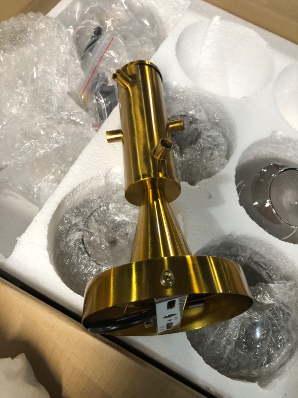 Photo 5 of [Notes] FGSADI Modern Semi Flush Mount Ceiling Light Fixture, 6-Light Sputnik Gold Chandelier with Glass Globe, 