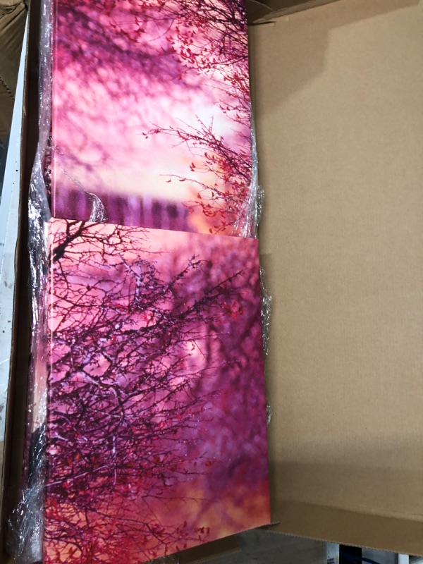 Photo 3 of [Notes] \Tree of Life Wall Art - Ephany Art - Abstract Tree Poster Printed Abstract Landscape Red Tree (A-5pcs,60"x32")