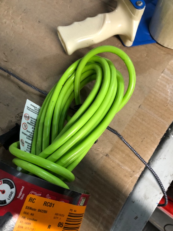 Photo 3 of [Notes] 25 ft Power Extension Cord Outdoor & Indoor Heavy Duty 12 Gauge/2 Prong SJTW (Green) 