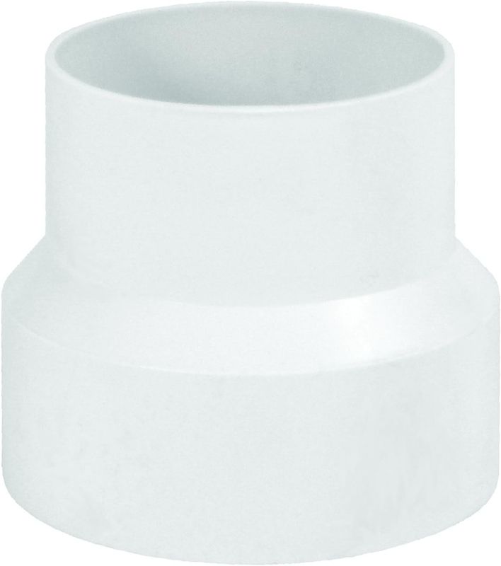 Photo 1 of 
Deflecto Duct Increaser and Reducer, Plastic Inline Adapter, White, 4” to 3”