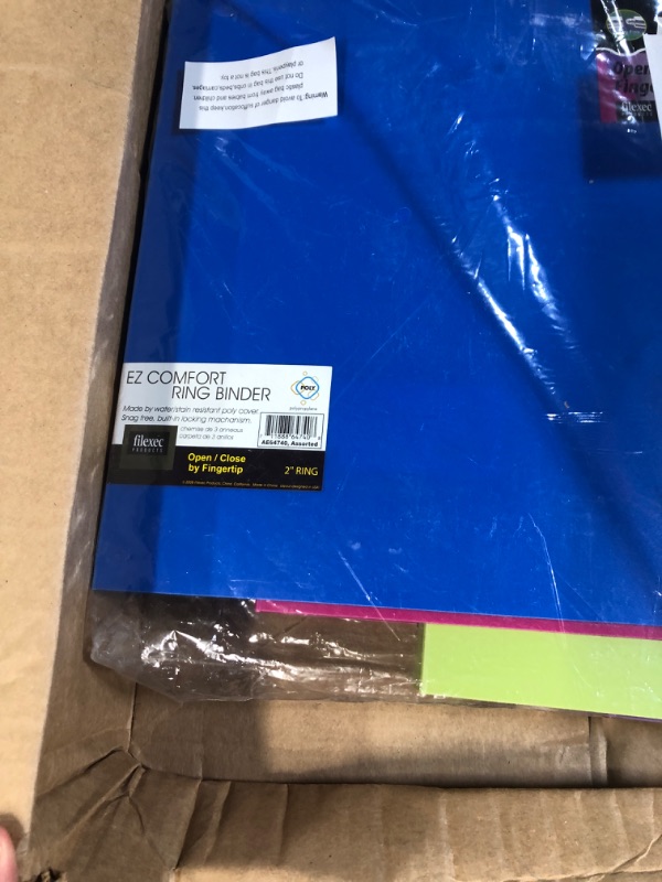 Photo 3 of Filexec Ez Comfort 3 Ring Binder, 2 Inch Capacity, 5 Tabbed Dividers, Opaque, Letter Size, Pack of 4, Blue, Hot Pink, Purple, Green (50152-6474)