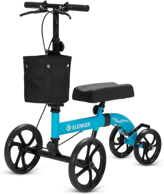 Photo 1 of  **SEE NOTES** Best Value Knee Walker with 10" Front Wheels Steerable Medical Scooter Crutch Alternative with Dual Braking System Sky Blue
