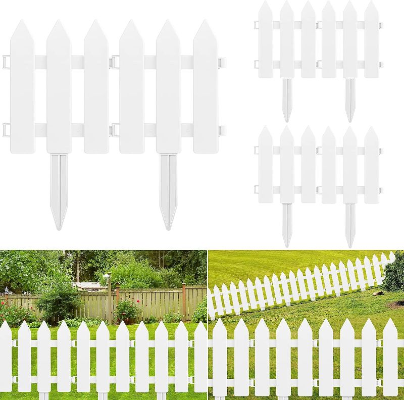 Photo 1 of  Garden Fence with 4Pieces Fence Insert White Plastic Fence