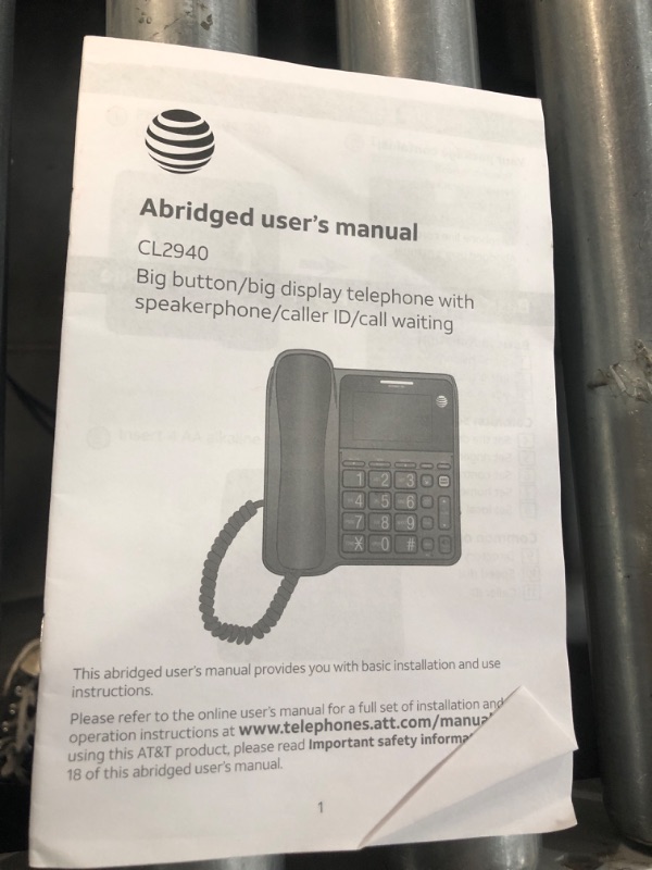 Photo 3 of **SEE NOTES**  AT&T Corded Phone with Speakerphone, Extra-Large Tilt Display/Buttons, Caller ID/Call Waiting and Audio Assist