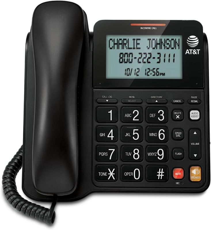 Photo 1 of **SEE NOTES**  AT&T Corded Phone with Speakerphone, Extra-Large Tilt Display/Buttons, Caller ID/Call Waiting and Audio Assist