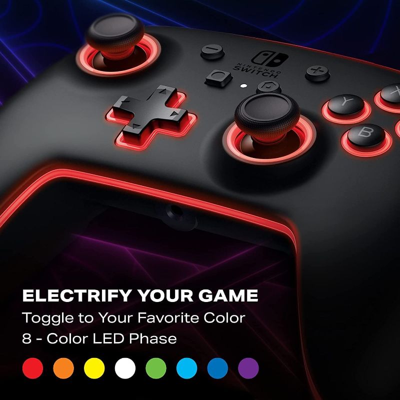 Photo 1 of PowerA Enhanced Nintendo Switch Controller Wired - Spectra, 8 Colors LED 