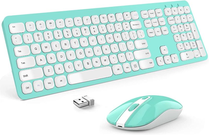 Photo 1 of Wireless Keyboard and Mouse Combo, Ultra Thin Quiet Portable Wireless Keyboard and 2.4GHz Wireless Mouse