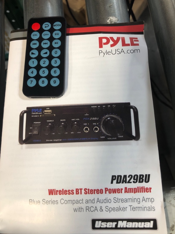 Photo 2 of Pyle Wireless Bluetooth Stereo Power Amplifier 