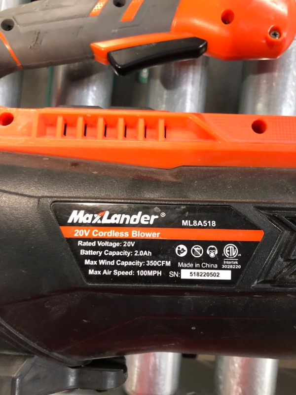 Photo 3 of Leaf Blower Cordless with Battery Orange