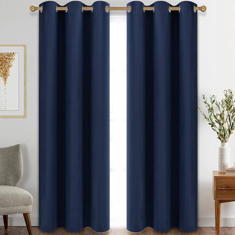 Photo 1 of blue navy curtain/unkown size 