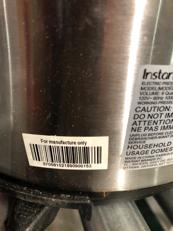 Photo 2 of ****FOR PARTS ONLY - SEE NOTES***
Instant Pot Duo 7-in-1 Electric Pressure Cooker, 