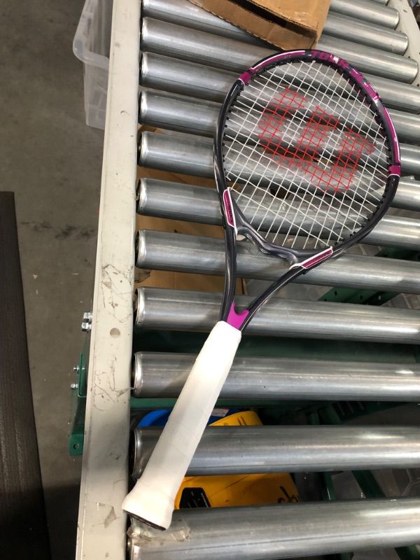 Photo 5 of ****DAMAGE SEE NOTES*** 
WILSON ADULT RECREATIONAL TENNIS RACKET GRIP SIZE 2 - 4 1/4" PINK/GREY
