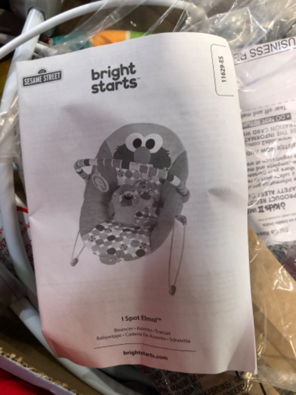 Photo 1 of Bright Starts Sesame Street I Spot Elmo! 3-Point Harness Vibrating Baby Bouncer with bar