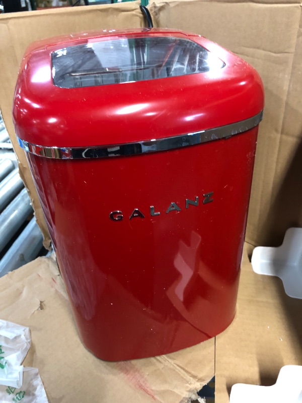 Photo 6 of Galanz Portable Countertop Electric Ice Maker Machine, 22.1 L, Retro Red