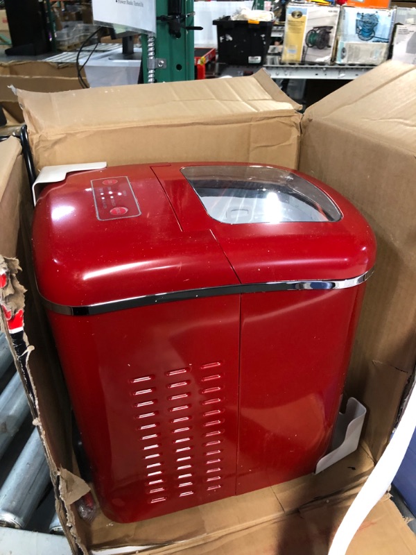 Photo 4 of Galanz Portable Countertop Electric Ice Maker Machine, 22.1 L, Retro Red