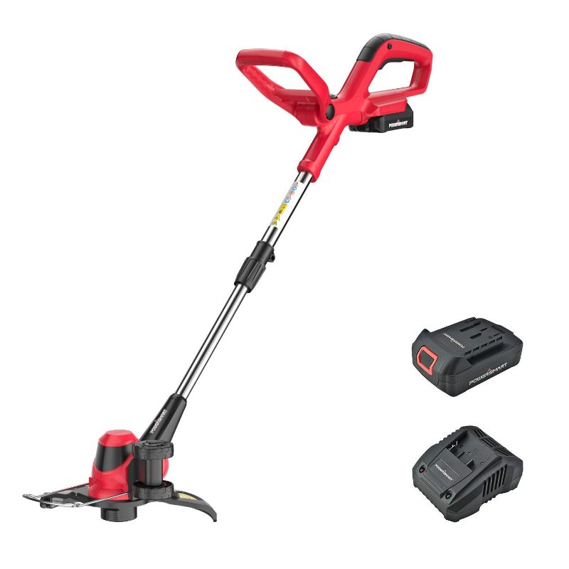 Photo 1 of ****USED*****
PowerSmart String Trimmer, 20 Volt Lithium-Ion Cordless String Trimmer with 10-INCH Cutting Diameter , 2-in-1 Cordless Trimmer/Edger only 7. 5 pounds, PS76110A Red