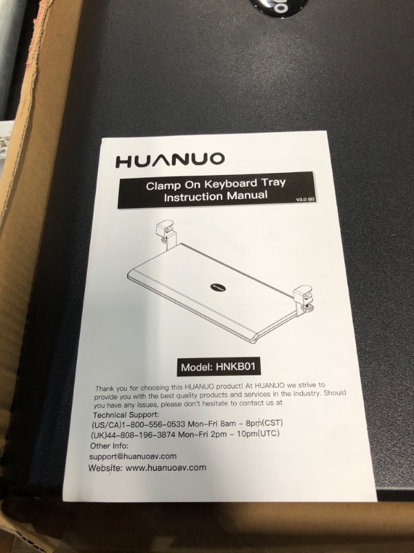 Photo 2 of HUANUO Keyboard Tray 27" Large Size, Keyboard Tray Under Desk with C Clamp