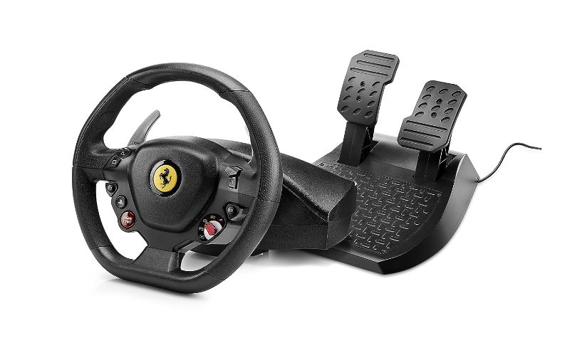 Photo 1 of **PARTS ONLY, DAMAGE, NON-FUNCTIONAL MISSING PEDALS** Thrustmaster T80 Ferrari 488 GTB with Pedals (PS5,PS4,PC)  (Steering wheel only