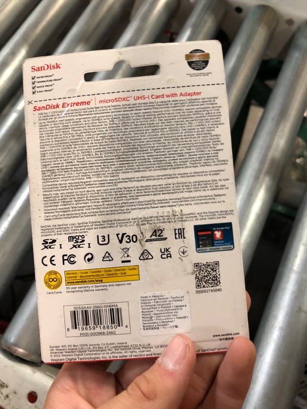 Photo 2 of SanDisk 256GB Extreme microSDXC UHS-I Memory Card with Adapter - Up to 190MB/s, C10, U3, V30, 4K, 5K, A2, Micro SD Card - SDSQXAV-256G-GN6MA 256GB Memory Card Only