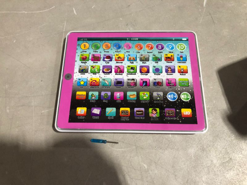 Photo 2 of SPOGENN Learning Tablet Educational Touch Pad for Fun Learn Number ABCs Spelling Animal Pink