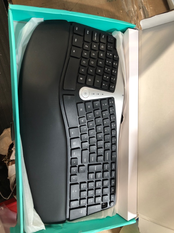 Photo 2 of Nulea Ergonomic Keyboard, Wired Split Keyboard with Pillowed Wrist and Palm Support, Featuring Dual USB Ports, Natural Typing Keyboard for Carpal Tunnel, Compatible with Windows/Mac