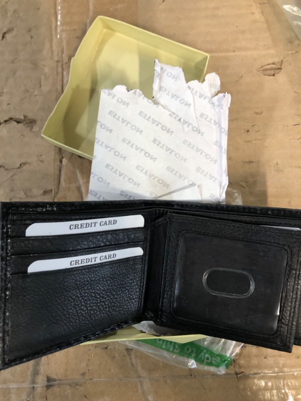 Photo 3 of **USED**
ESTALON Black Carbon Fibre | Leather Wallet | Multiple Card Slots | RFID Protected | 1 ID Window | Gifts For Him Ebony Bifold