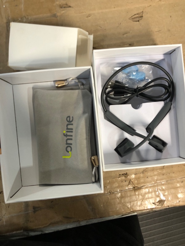 Photo 1 of Bone Conduction Headphones, LonFine 2022 Upgraded Open Ear Headphones Bluetooth 5.0, IPX5 Waterproof Sport Bone Conduction Headphones Bluetooth with Mic for Running, Workout, Hiking, Cycling, Driving