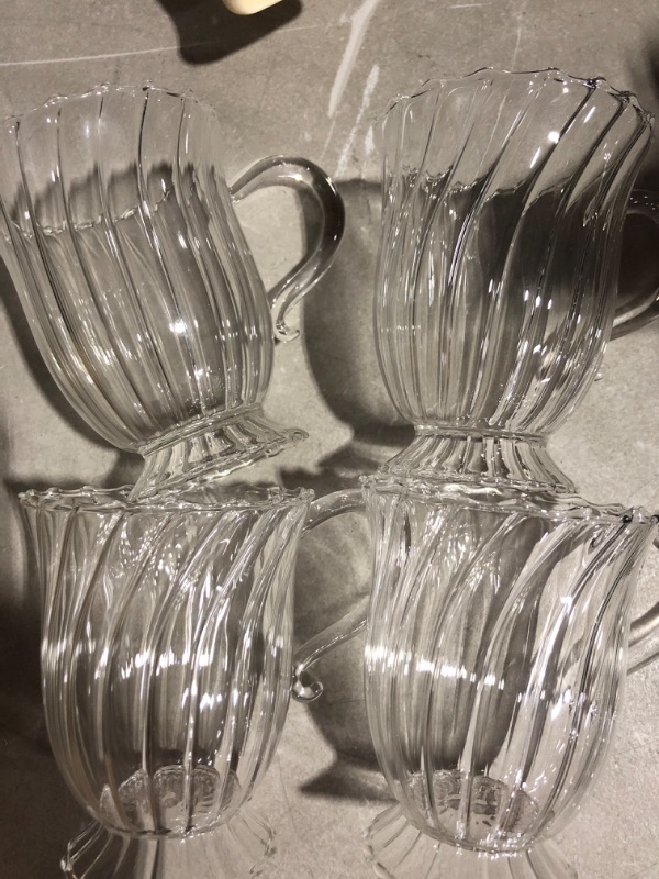 Photo 2 of * used item *
FERMID Glass Coffee Mugs for Hot Drinks with Handle Mugs Set of 4PCS 10oz/300ml Vintage Glass Tea Cups