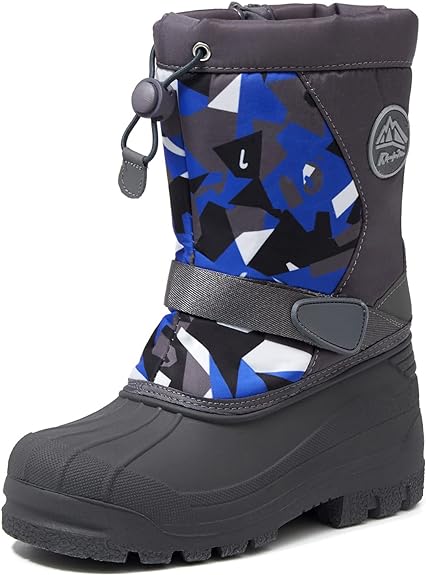 Photo 1 of K KomForme Snow Boots for Boys & Girls Warm Waterproof Slip Resistant Winter Shoes (Toddler/Little Kid/Big Kid) 7 Toddler Deep-blue