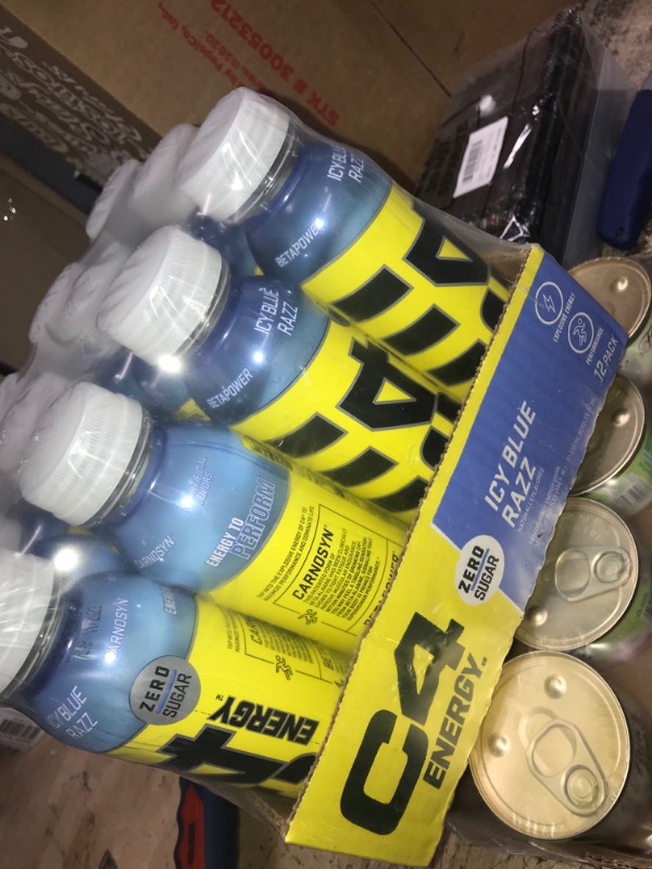 Photo 3 of C4 Energy Non-Carbonated Zero Sugar Energy Drink, Pre Workout Drink + Beta Alanine, ICY Blue Razz, 12 Fl Oz (Pack of 12) Icy Blue Razz 12 Fl Oz (Pack of 12)