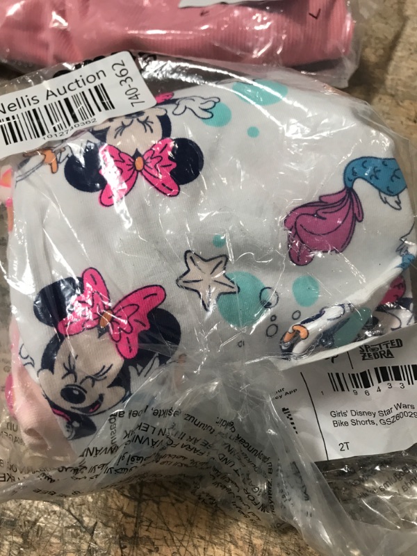 Photo 2 of Amazon Essentials Disney | Marvel | Star Wars | Frozen | Princess Girls and Toddlers' Bike Shorts (Previously Spotted Zebra) Minnie/Beach 2T Regular Fit