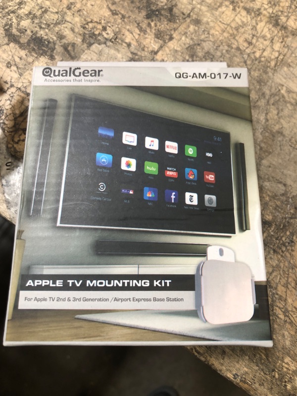 Photo 2 of QualGear QG-AM-017-W Mount for Apple TV/AirPort Express Base Station (For 2nd & 3rd Generation Apple TVs) White