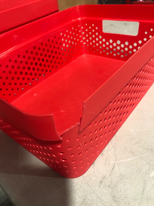 Photo 2 of * used and damaged * see images * 2 bins are stuck together *
Bins & Things Plastic Storage Bin - Basket Organizer Bins - Suitable as Laundry Bin