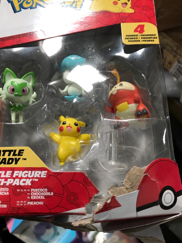 Photo 2 of Pokemon Paldea Battle Figure 4 Pack - Features 2-Inch Pikachu, Fuecoco, Sprigatito, and Quaxly Battle Figures